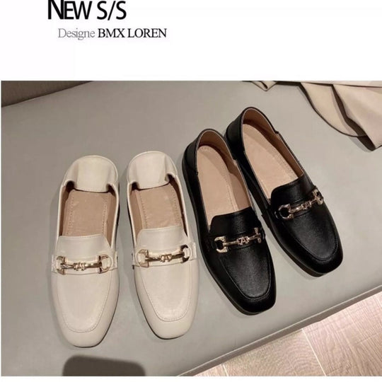 Damen Elegante Mokassins mit modischem Kettenverschluss EB