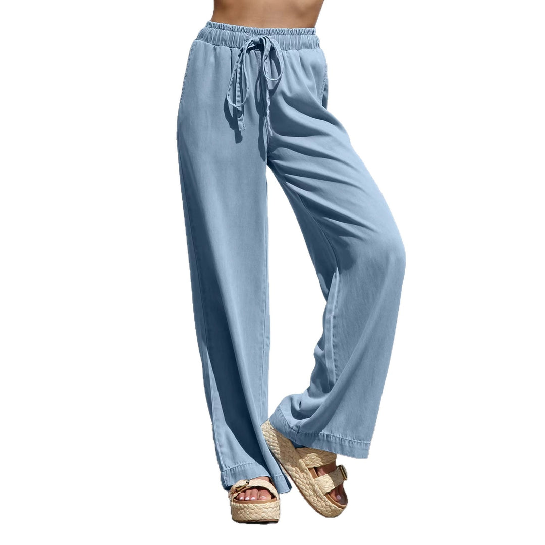 Damen Weite, bequeme Sommerhose mit verstellbarem Bund und lockerer Passform EB