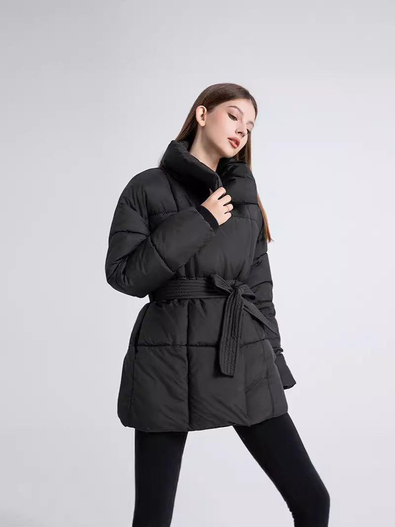 EB | Warme Pufferjacke mit Gürtel Leicht und Stilvoll Perfekt für Kalte Tage