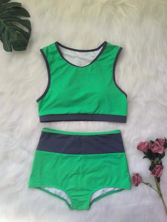 Damen Sportliches Bikini-Set mit hoch geschnittenem Höschen EB