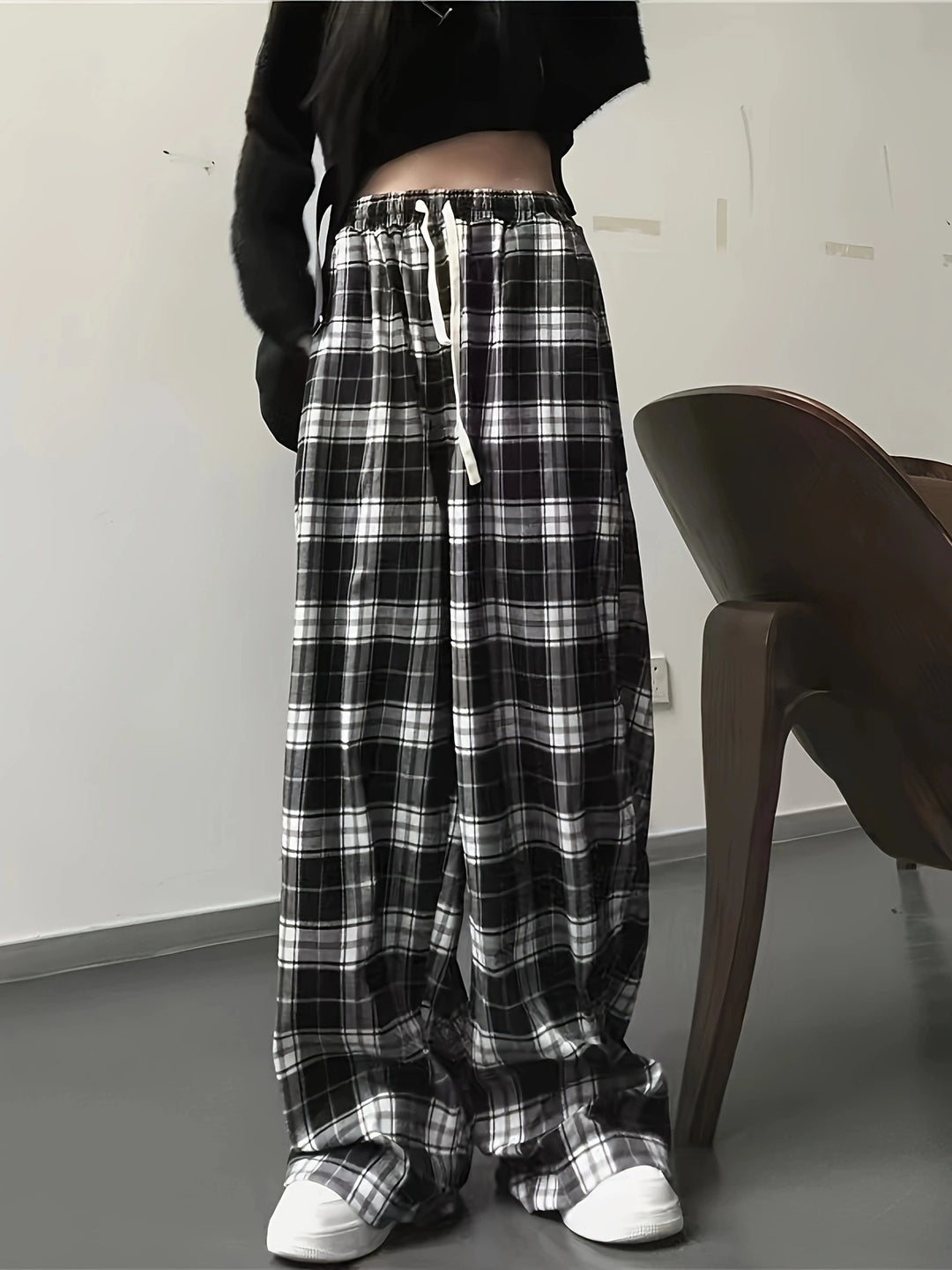 Damen Karottenhose mit Karomuster EB