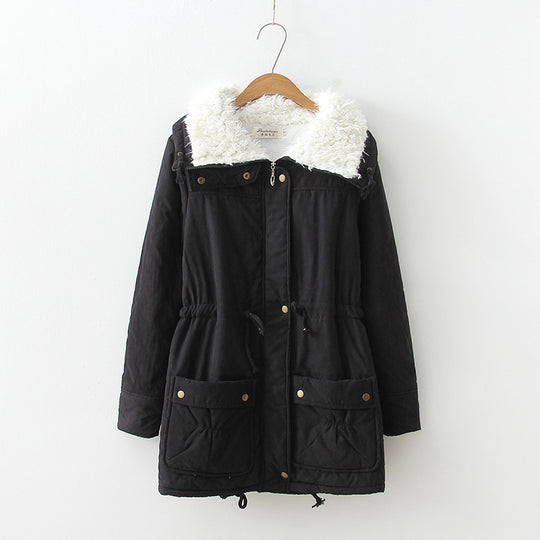 Damen Übergangsjacke mit abnehmbarem Kunstfellkragen und praktischen Taschen EB