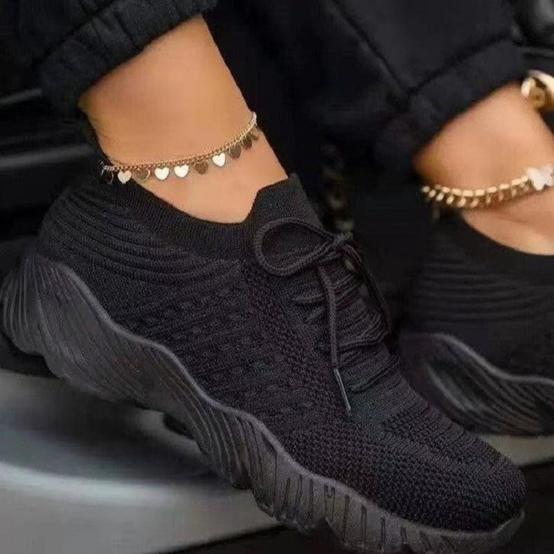 Damen  leichte Strick-Sneaker mit sockenähnlichem Obermaterial, gepolsterter Komfortsohle und flexibler Profil-Laufsohle EB