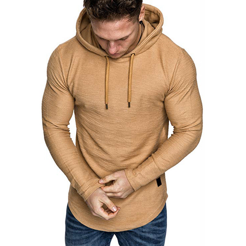 Herren longsleeve Kapuzenshirt mit strukturierter Oberfläche EB