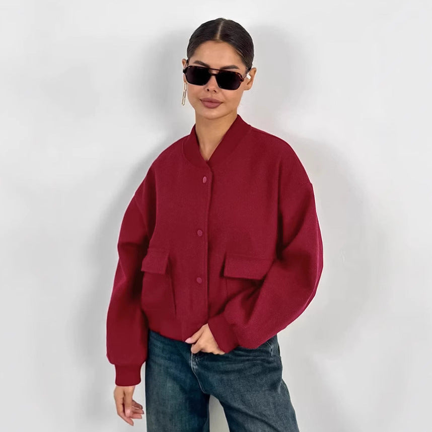 Damen Oversized Blazerjacke mit voluminösen Ärmeln und praktischen Taschen EB