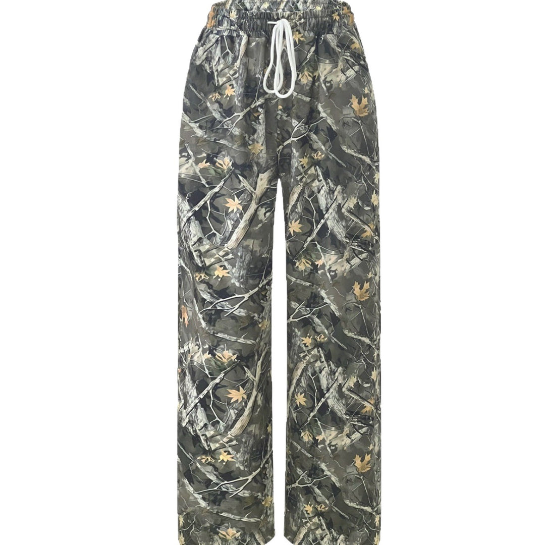 Damen Camouflage Palazzo-Hose mit elastischem Bund und komfortablem Schnitt EB