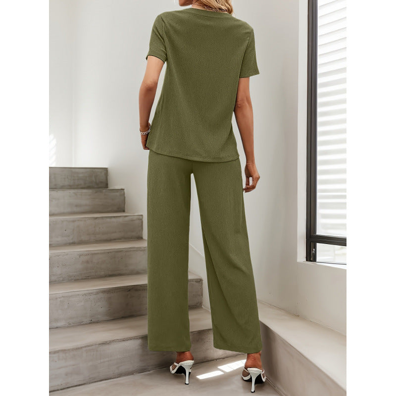Damen Kurzarm-Overall mit Rüschendetails und Bindegürtel EB