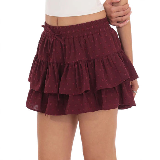 Damen Voluminöser Freizeitraffrock aus leichtem Material EB
