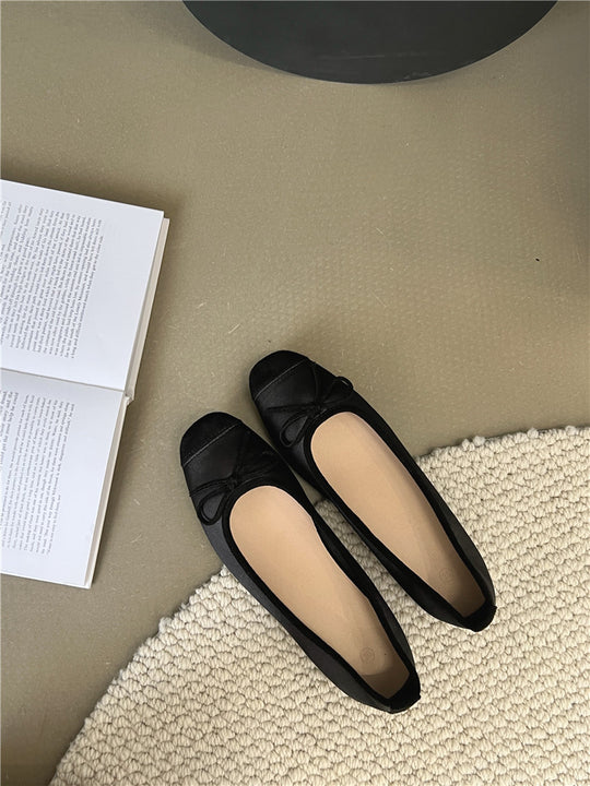 Damen elegante Ballerinas mit zartem Schleifen-Detail EB