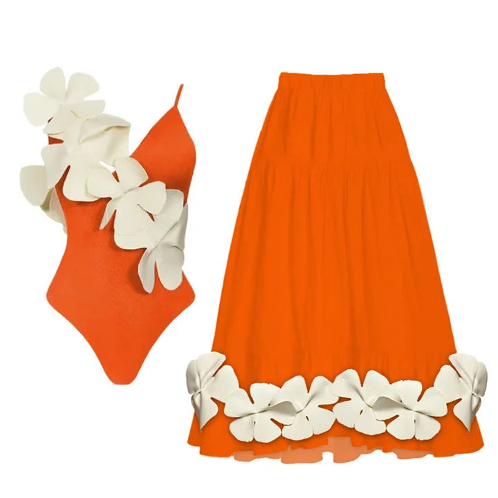 Damen eleganter Badeanzug mit floralem Design EB