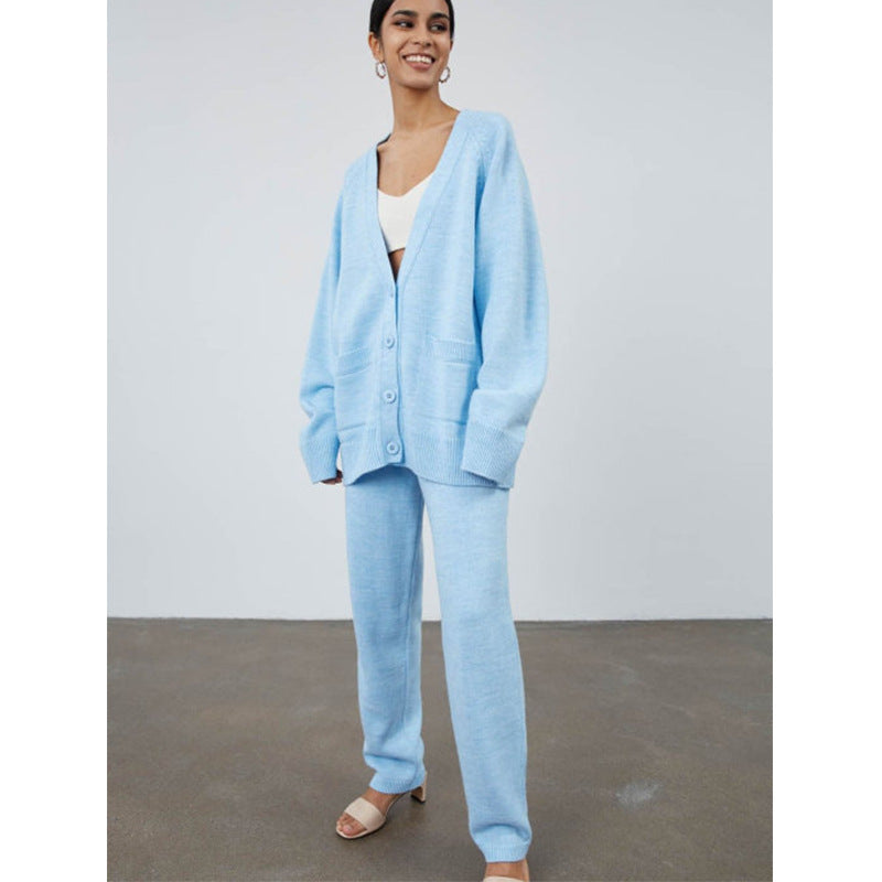 Damen Strickcardigan mit tiefem V-Ausschnitt und großen Taschen EB