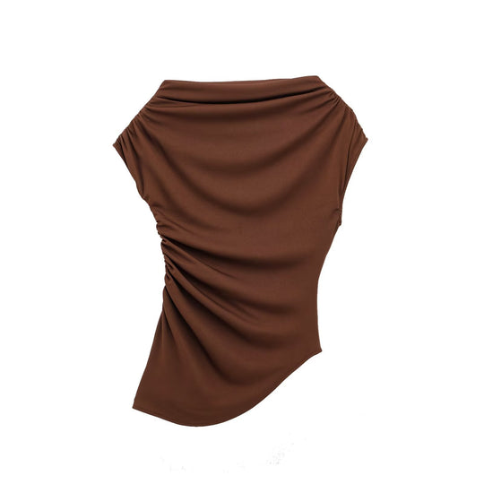 Damen elegantes Oberteil mit asymmetrischem Schnitt und Rüschendetails EB
