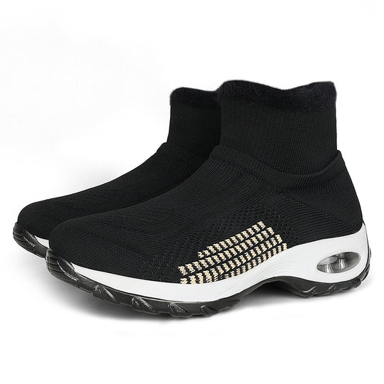 Damen High-Top Sport-Sneaker mit atmungsaktivem Strickoberteil und isolierendem Futter EB
