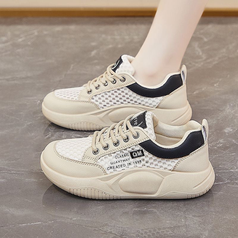 Damen Atmungsaktive Sneakers mit elastischer Schnürung und stabiler Sohle EB
