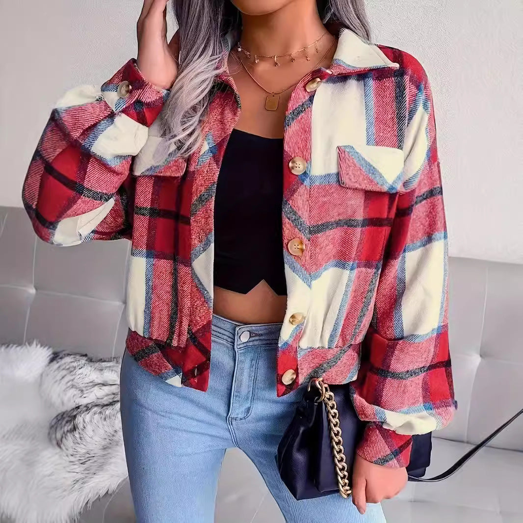 Damen karierte Hemdjacke EB