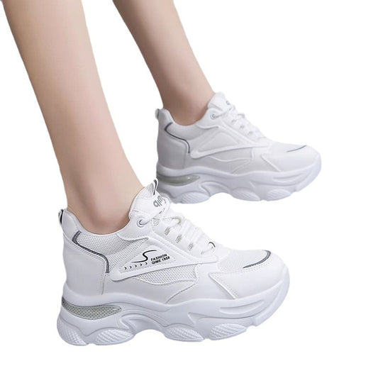 Damen Sportliche Chunky Sneakers mit atmungsaktiver Mesh-Oberfläche und gepolsterter Sohle EB