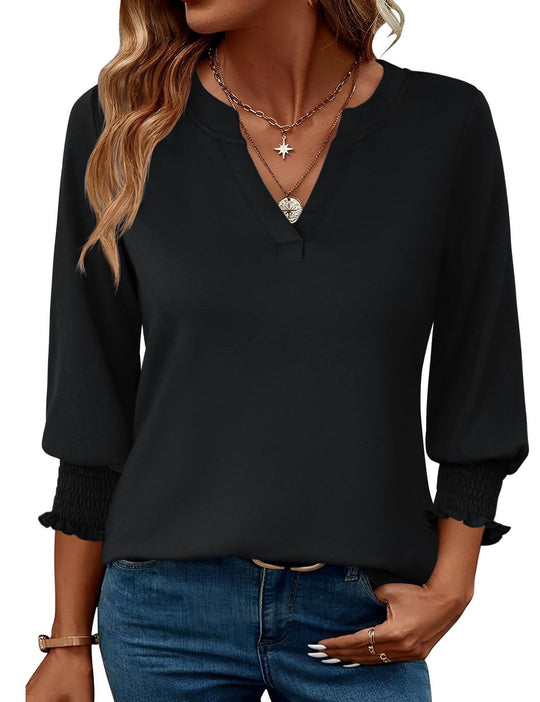 Damen modische Bluse mit verspieltem Paisleymuster und Rüschendetails EB