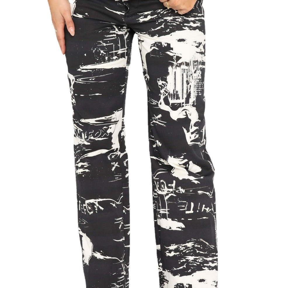 Damen lässige Cargo-Hose mit frischem botanischem Print EB