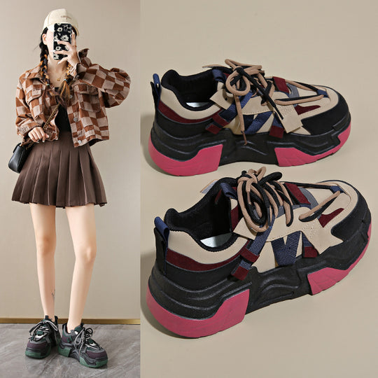 Damen Sportliche Chunky Sneakers mit innovativer Schnürtechnologie EB