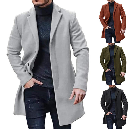 Herren eleganter Langmantel mit modernem Schnitt und praktischen Taschen EB 1757081343