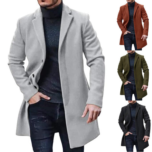 Herren eleganter Langmantel mit modernem Schnitt und praktischen Taschen EB 1757081343