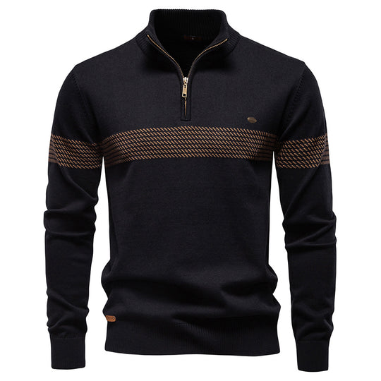 Herren Pullover mit Stehkragen und Reißverschluss EB