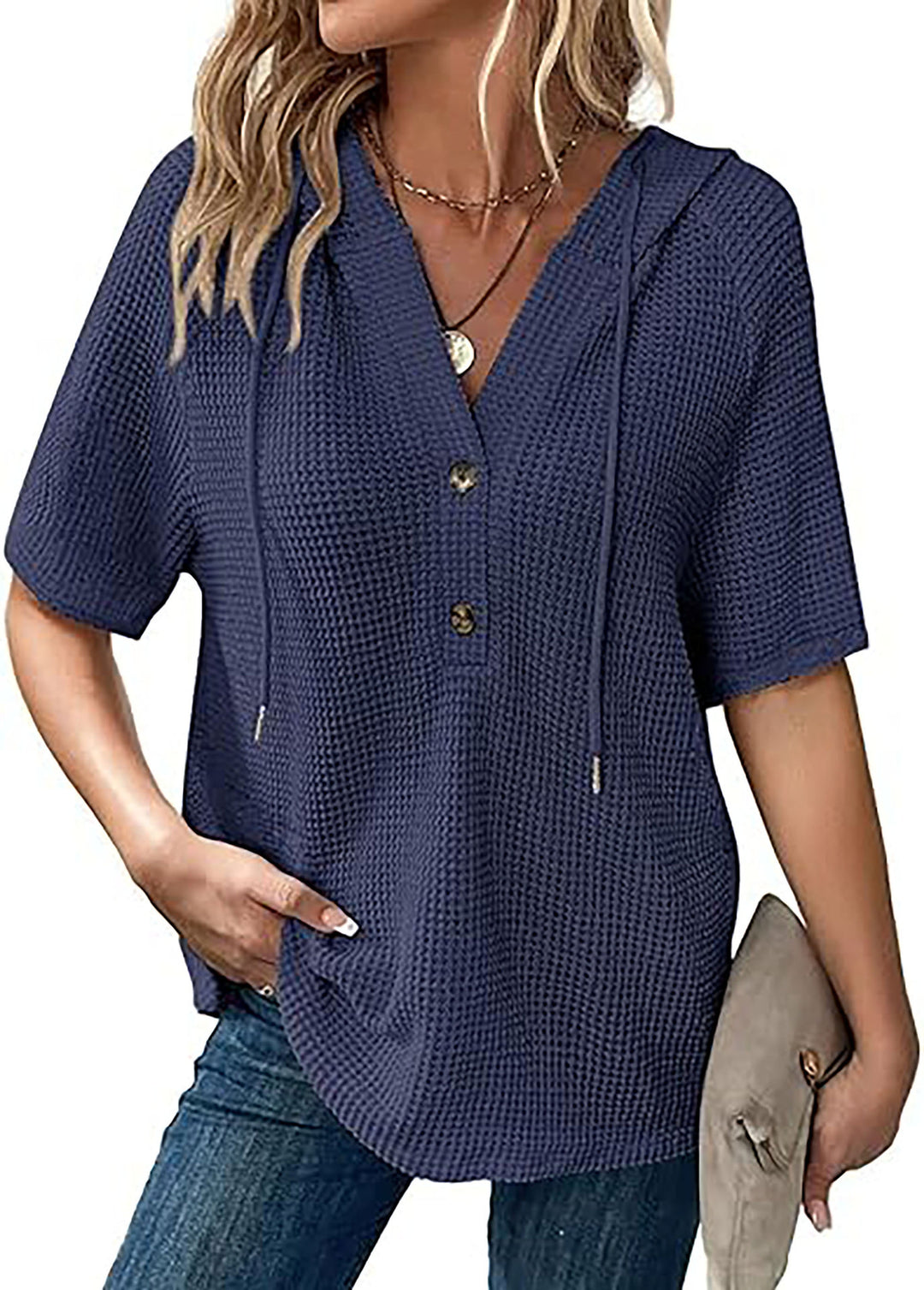Damen Kapuzenshirt im Waffelmuster EB