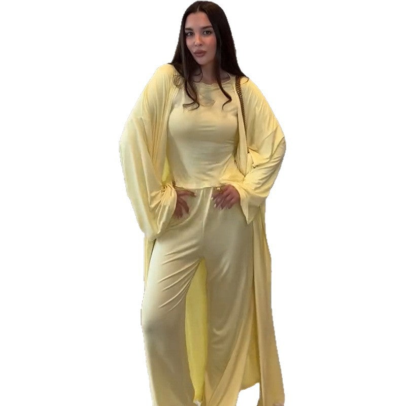 Damen weiter geschnittenes Jumpsuit-Set mit lässigen Ärmeln EB