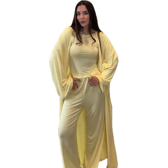 Damen weiter geschnittenes Jumpsuit-Set mit lässigen Ärmeln EB