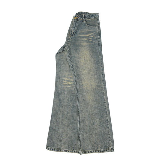 Damen weit geschnittene Jeans mit einzigartigem Vintage-Look EB