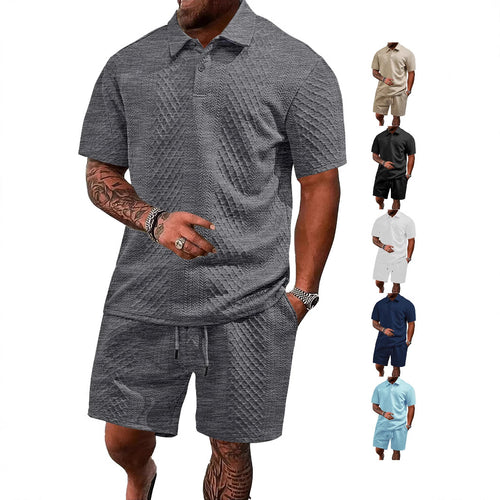 Herren zwei-teiliges Outfit mit strukturierter Oberfläche und praktischen Taschen EB