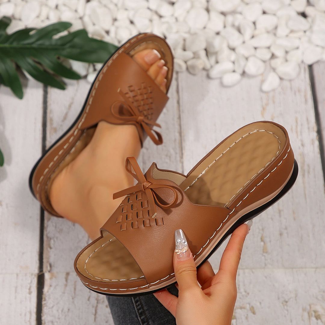 Damen Clogs mit modischem Flecht-Design und komfortablem Fußbett EB