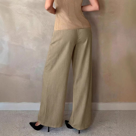 Damen Elegante Palazzo-Hose mit hohem Bund und schickem Schnitt EB