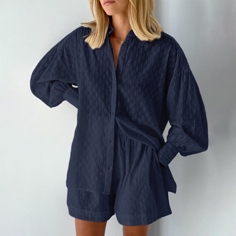 Damen Lässiges Oberteil und Shorts Set mit luftiger Passform EB