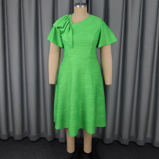 Damen elegantes Midikleid mit Rüschen-Details EB
