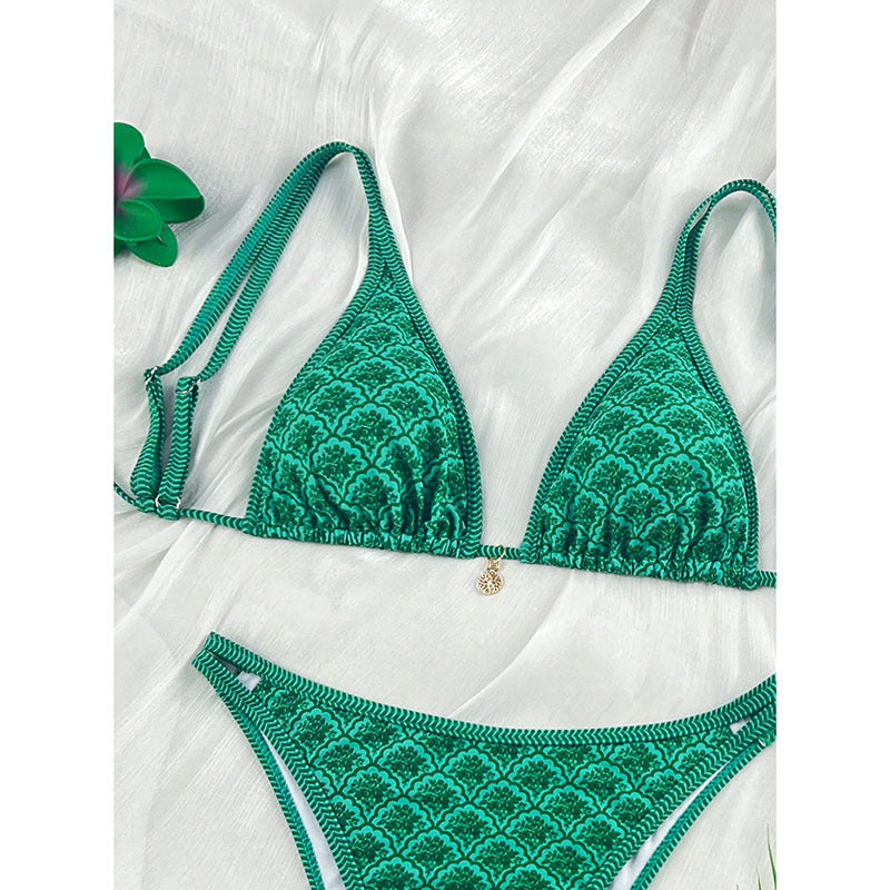 Damen Triangel-Bikini mit modischem Floral-Design EB