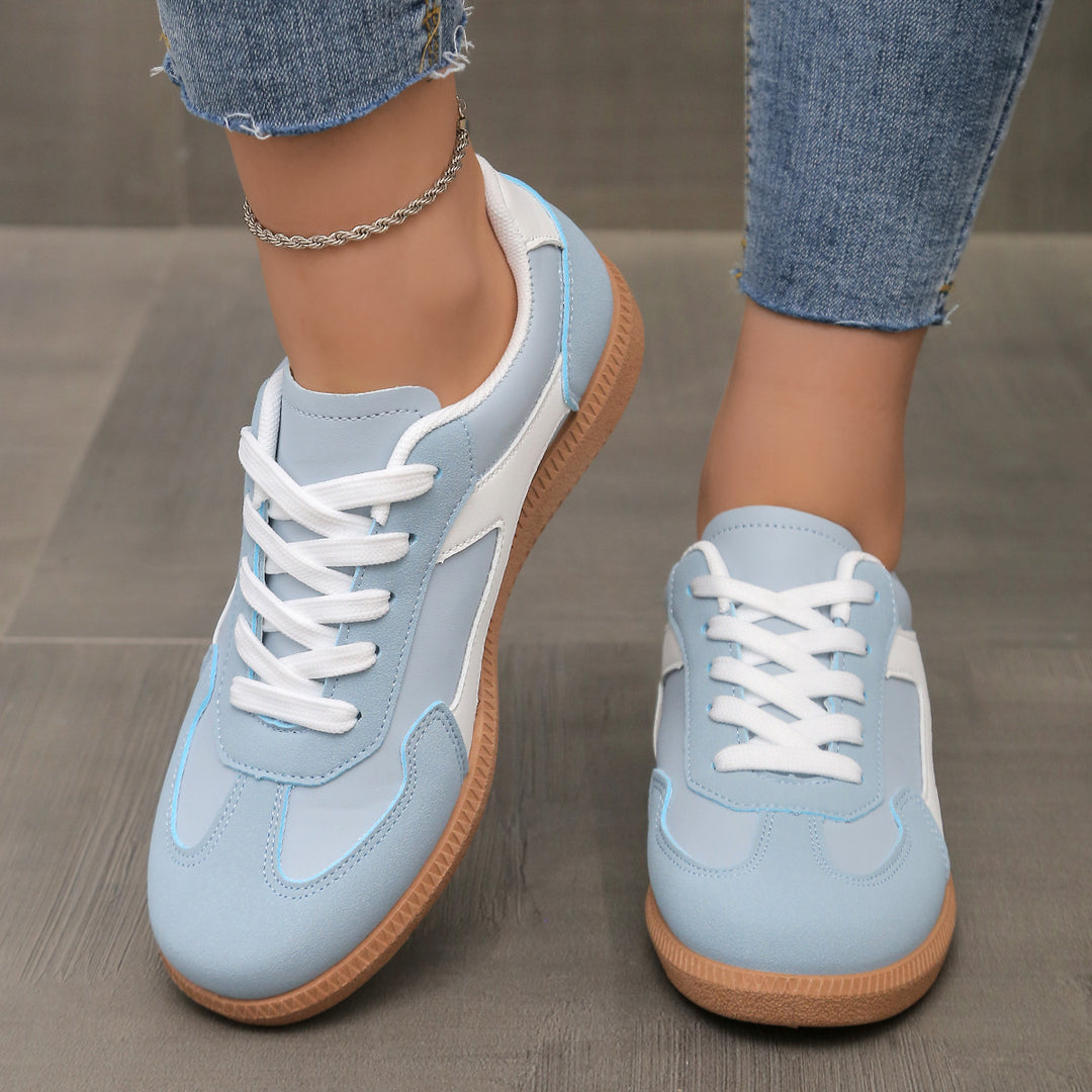 Damen sportliche Sneakers im Retro-Stil mit atmungsaktiver Oberflächenstruktur und rutschfester Sohle EB