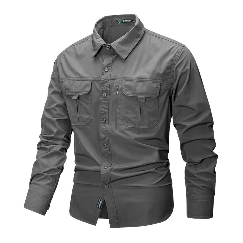 Herren nan robustes Trekkinghemd mit verstärkten Brusttaschen und atmungsaktivem Material EB