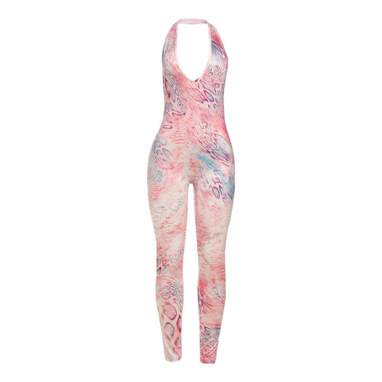 Damen Bodycon Jumpsuit mit schmalem Schnitt und tiefem V-Ausschnitt EB