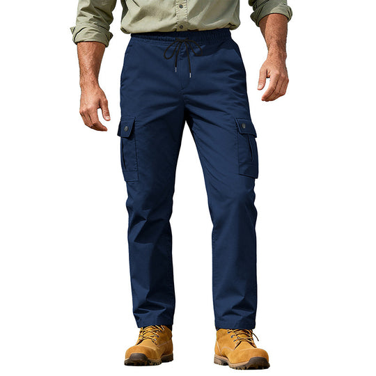 Herren nan robuste Outdoor-Cargohose mit elastischem Tunnelzugbund und aufgesetzten Klappentaschen EB