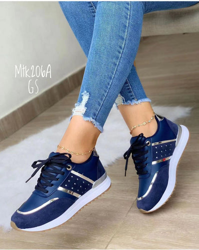 Damen Sportliche Sneakers mit Glitzer-Akzenten EB