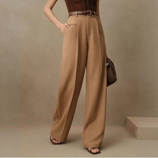 Damen Weite und elegante Anzughose mit hohen Bund EB