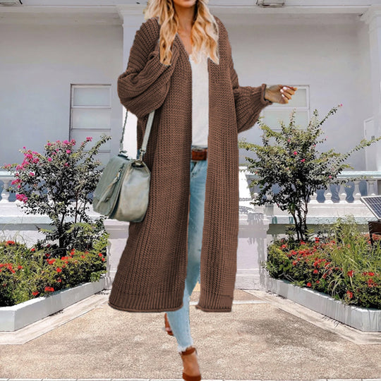 Damen Großer Strickmantel mit weitem Schnitt und tiefen Taschen EB