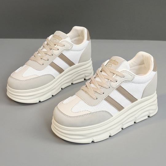 Damen Plattform Sneakers mit atmungsaktiver Obermaterialstruktur und modischem Design EB