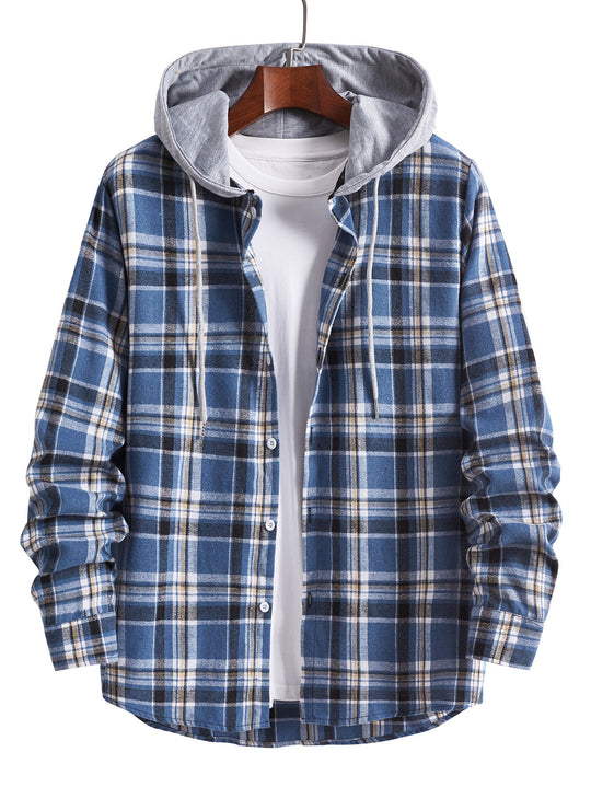 Herren Flanellhemd mit integrierter Kapuze EB