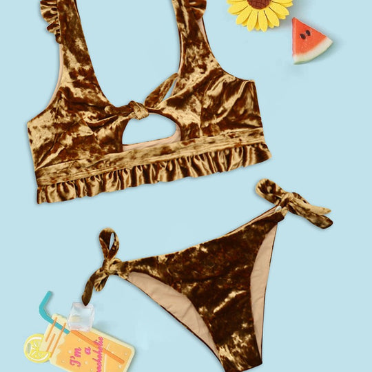 Damen Bikini-Set mit dezentem Cut-Out und Rüschendetails EB