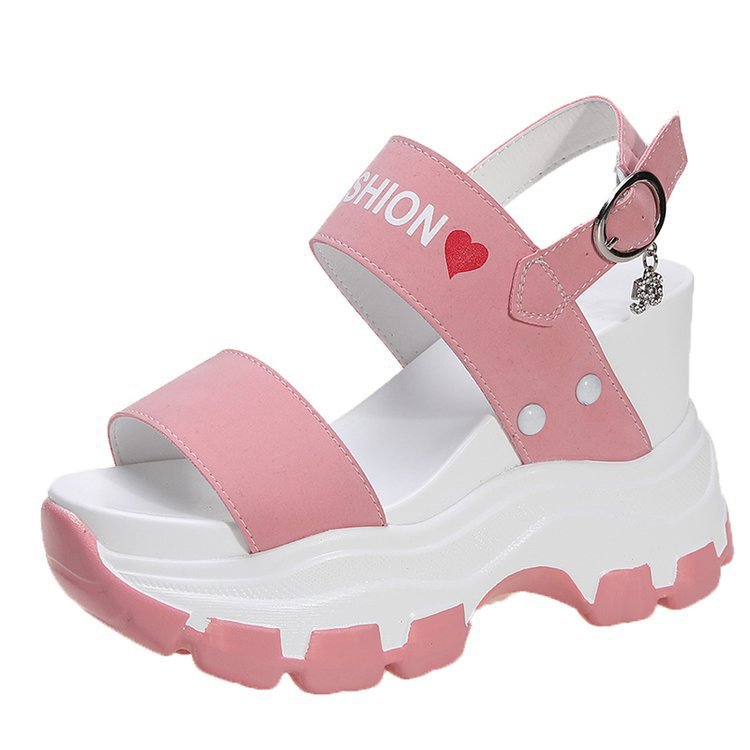 Damen Wedge-Sandalen mit dekorativen Trägern und rutschfester Sohle EB