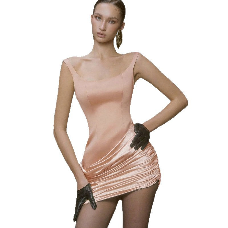 Damen figurbetontes Minikleid mit elegantem Drapierungsdesign EB