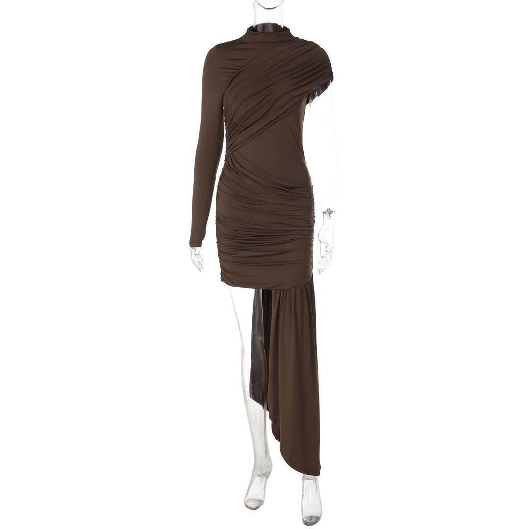 Damen Raffiniertes Maxikleid mit asymmetrischem Saum und Drapé EB