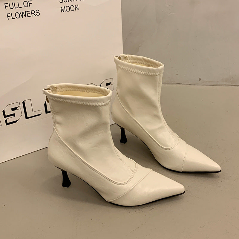 Damen Elegante Stiefeletten mit spitzem Schuhdesign und stylischem Absatz EB